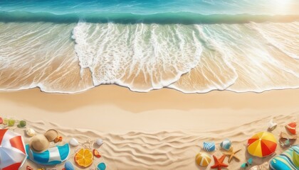 Obraz premium happy summer beach vector background 