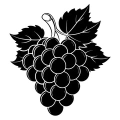 Grapes vector silhouette illustration svg file
