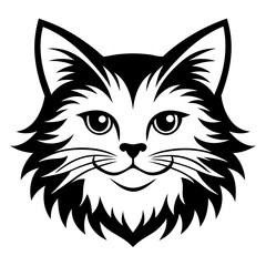 Obraz premium Persian cat face vector silhouette illustration svg file 