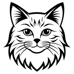 Persian cat face vector silhouette illustration svg file
