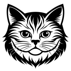 Persian cat face vector silhouette illustration svg file
