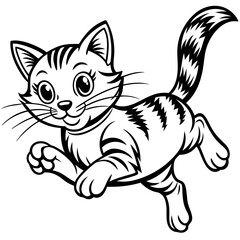 Obraz premium cute cat jumping style vector silhouette illustration svg file 