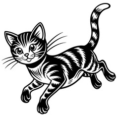 Fototapeta premium cute cat jumping style vector silhouette illustration svg file 