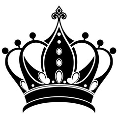 queen crown vector silhouette illustration svg file
