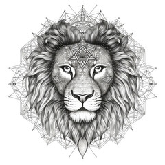 Obraz premium Lion Head Illustration. Lion Head Tattoo