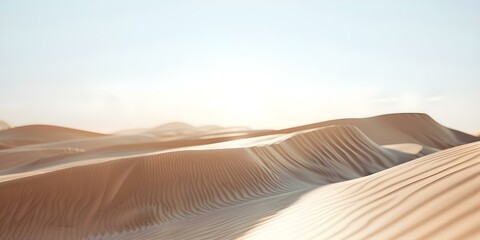 Gentle desert dunes swaying in tranquil hues. Concept Landscape Photography, Desert Scenery, Tranquil Moments, Nature's Beauty