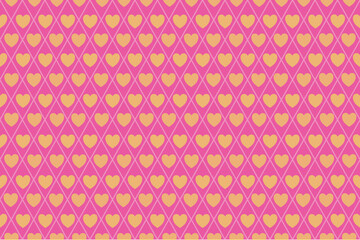 Yellow heart pink background seamless pattern