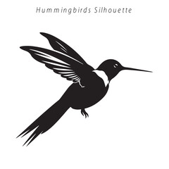 silhouettes of a hummingbird