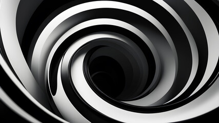 Obraz premium A sophisticated and sleek swirl in black and white. The design should emphasize smooth curves and gradients, creating a minimalist yet striking visual. This would be perfect for a stylish and elegant 