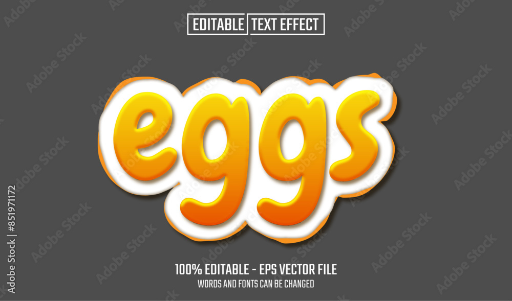 Wall mural egg editable text effect