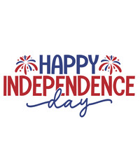 4th of july happy independence day typography clip art design on plain white transparent isolated background for card, shirt, hoodie, sweatshirt, apparel, tag, mug, icon, poster or badge