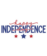 4th of july happy independence day typography clip art design on plain white transparent isolated background for card, shirt, hoodie, sweatshirt, apparel, tag, mug, icon, poster or badge