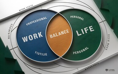 WORK LIFE balance concept. Choice between passion, love family versus job, money and professional management. WORK LIFE wooden cubes on balance scales. 3d illustration