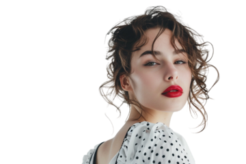 Trendy Fashionista Striking a Pose Isolated on Transparent Background