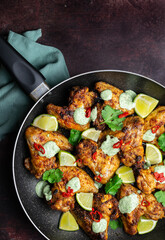 cajun spiced chicken wings with coriander and