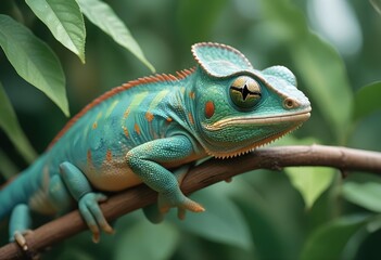 Fototapeta premium chameleon on a tree