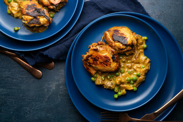 slow cooked honey mustard chicken dinner on a plate