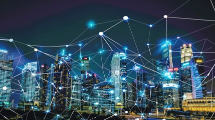 Connected Cityscape: A Nighttime Panorama of Urban Interconnectivity