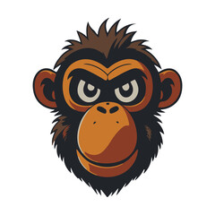Monkey Head Vector Illustration T-shirts Design