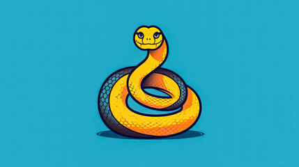 Fototapeta premium A cartoon snake with a smile on its face