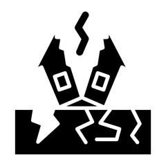 Earthquake Glyph Icon