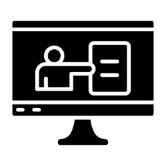 Online Presentation Glyph Icon
