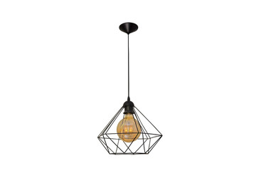 modern loft chandelier of black metal  isolated on white background
