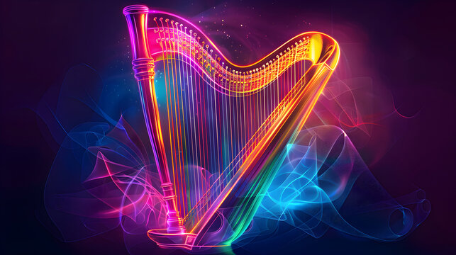 Bright, Neon Harp