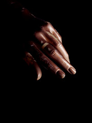 polished nails of the mannequin's hand