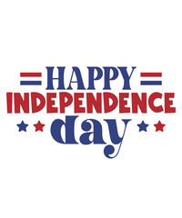 4th of july happy independence day typography clip art design on plain white transparent isolated background for card, shirt, hoodie, sweatshirt, apparel, tag, mug, icon, poster or badge