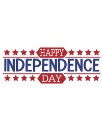 4th of july happy independence day typography clip art design on plain white transparent isolated background for card, shirt, hoodie, sweatshirt, apparel, tag, mug, icon, poster or badge