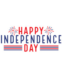 4th of july happy independence day typography clip art design on plain white transparent isolated background for card, shirt, hoodie, sweatshirt, apparel, tag, mug, icon, poster or badge