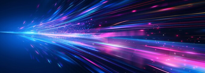 Abstract background with blue and pink light rays