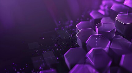 Abstract geometric background with isometric digital blocks. Blockchain concept and modern technology