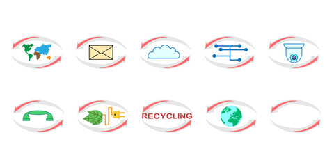 Icons set. Eco. Recycling. Recovery. Illustration