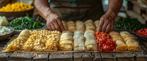 A Collage Depicted Tamales Being Prepared For A Special Occasion, Capturing The Joy And Anticipation Of Celebrations