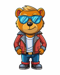 cool bear character cartoon illustration