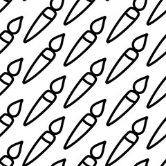 Seamless pattern Hand drawn brush doodle. Sketch Back to school, icon. 