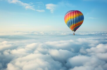 Obraz premium Colorful hot air balloon floating above the clouds 