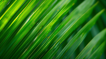 Fototapeta premium Palm leaf texture natural tropical green leaf close up