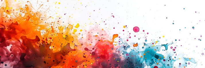 multicolored explosions and congratulations on a white background