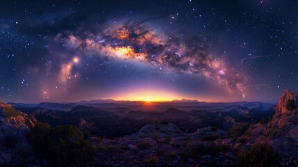 Fototapeta premium A beautiful aurora dancing over the hills 