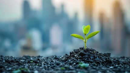 Green Living in the City. The image should inspire viewers to embrace green initiatives and connect with nature even in environments