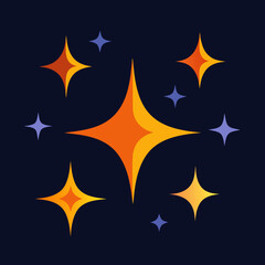 Vector flat sparkling star collection