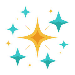 Vector flat sparkling star collection