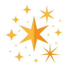 Vector flat sparkling star collection