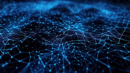 Abstract Digital Network with Glowing Lines