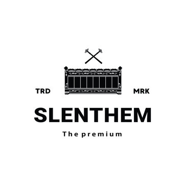 Traditional musical instrument logo illustration, gamelan slenthem silhouette is suitable for music shops and communities
