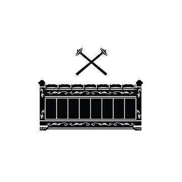 Traditional musical instrument logo illustration, gamelan slenthem silhouette is suitable for music shops and communities