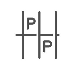 Parking related icon outline and linear vector.
